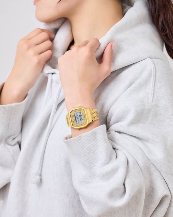Casio Vintage Step Tracker Bluetooth Illuminator Gold-Tone Digital Watch (ABL-100WEG-9ADF)