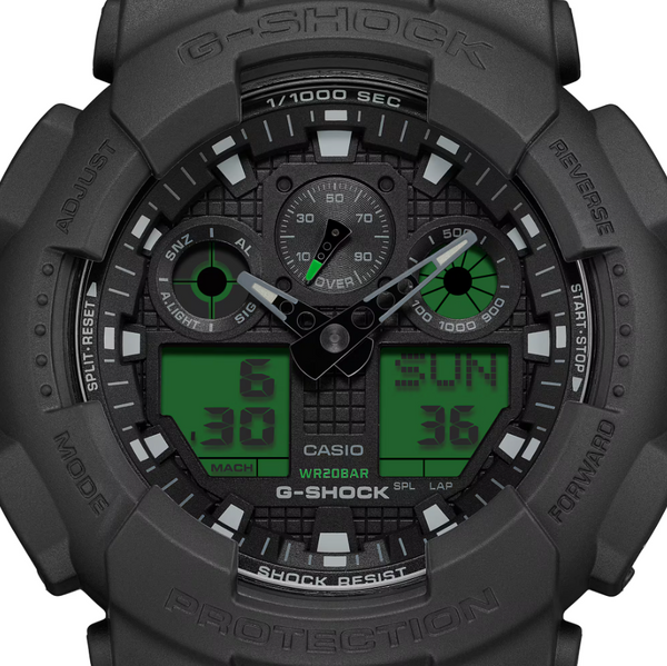 Casio G-Shock GA-100BEG-1A Quartz Analog-Digital Black Resin Watch (GA-100BEG-1ADR)
