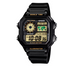 Casio AE-1200WH-1BVDF digital watch front view showing world map display