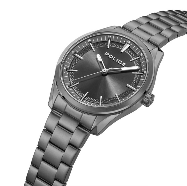 Police Grille Quartz Gunmetal Grey Dial Stainless Steel Watch (PEWJG0018206)