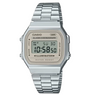 Casio Vintage A168WA Quartz Digital Chronograph Silver Dial Stainless Steel Watch (A168WA-8AYDF)