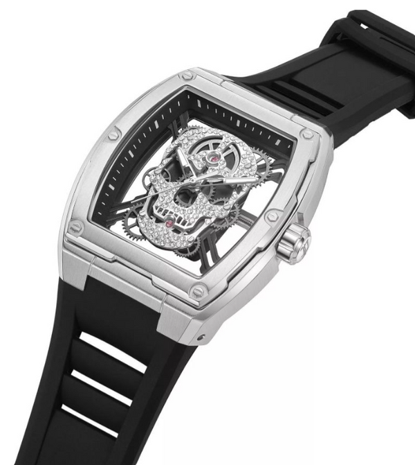 Police Cranium Skeleton Quartz Stainless Steel Tonneau Watch (PEWJM0081301)