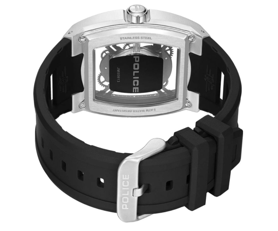 Police Cranium Skeleton Quartz Stainless Steel Tonneau Watch (PEWJM0081301)