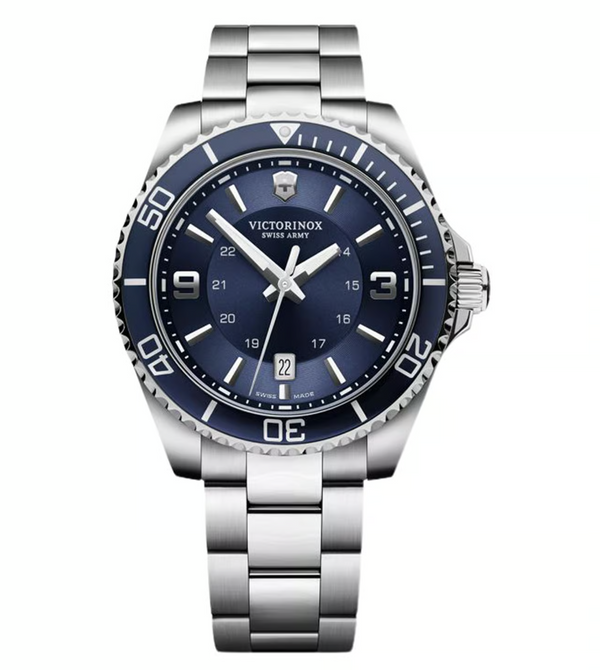 Victorinox Maverick Quartz Blue Dial Stainless Steel Watch 34mm (241609)