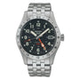 Seiko 5 Sports Field Deploy Automatic GMT SSK023K1 black dial stainless steel watch with red GMT hand and 24-hour bezel