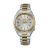 Seiko 5 Sports SRE024K1 automatic ladies watch with silver dial and two-tone stainless steel bracelet