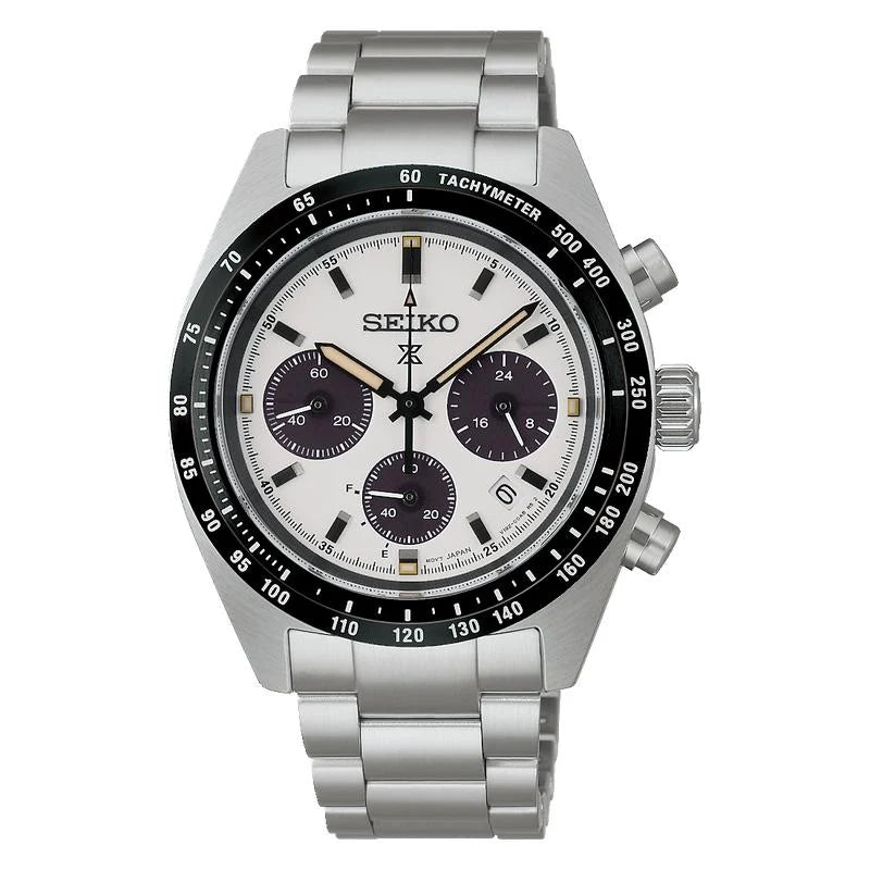 Seiko Prospex Speedtimer Solar Chronograph White Dial Stainless Steel Watch (SSC961P1)