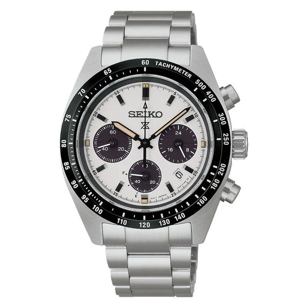 Seiko Prospex Speedtimer Solar Chronograph White Dial Stainless Steel Watch (SSC961P1)