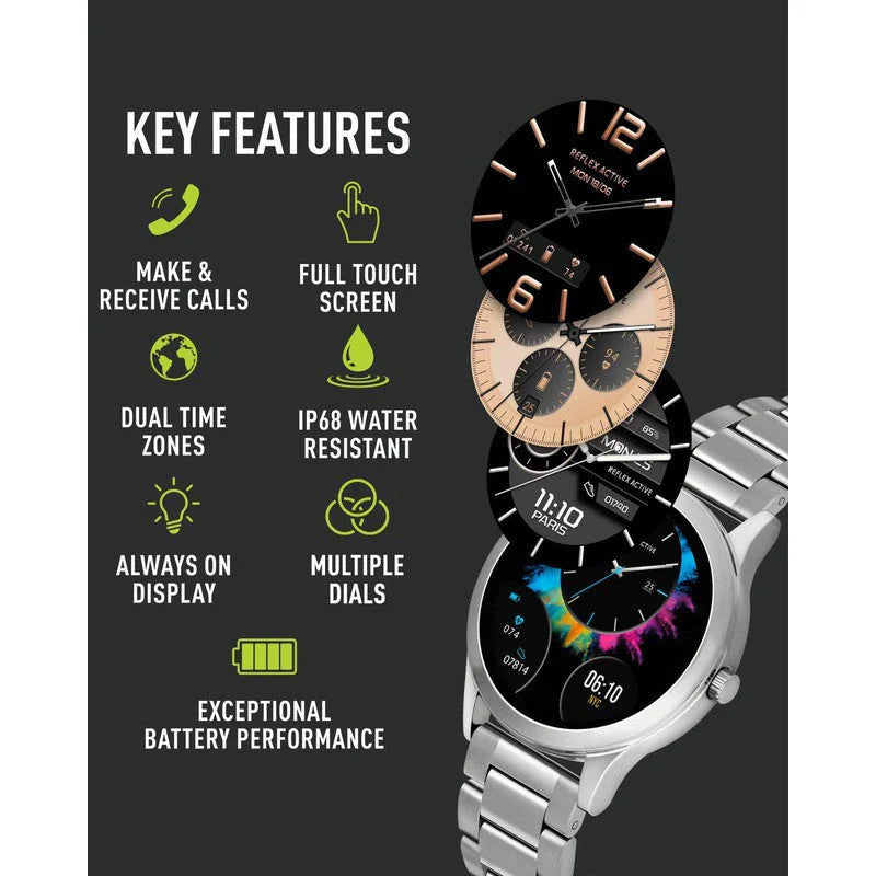 Reflex Active Series 31 AMOLED Smart Calling Watch Silver Stainless Steel Bracelet 35mm (RA31-4093) - Cassim & Co South Africa