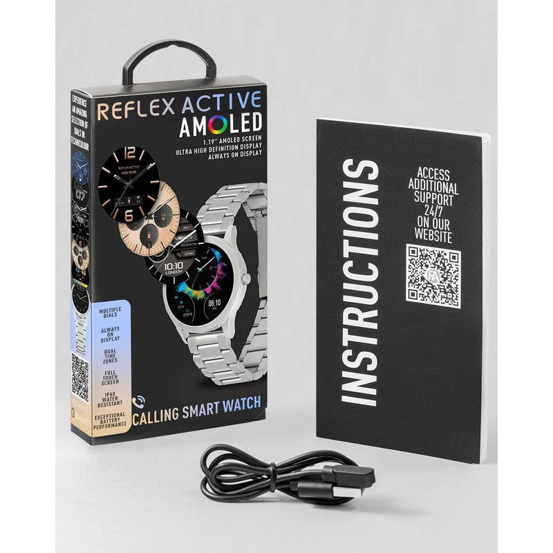 Reflex Active Series 31 AMOLED Smart Calling Watch Silver Stainless Steel Bracelet 35mm (RA31-4093) - Cassim & Co South Africa