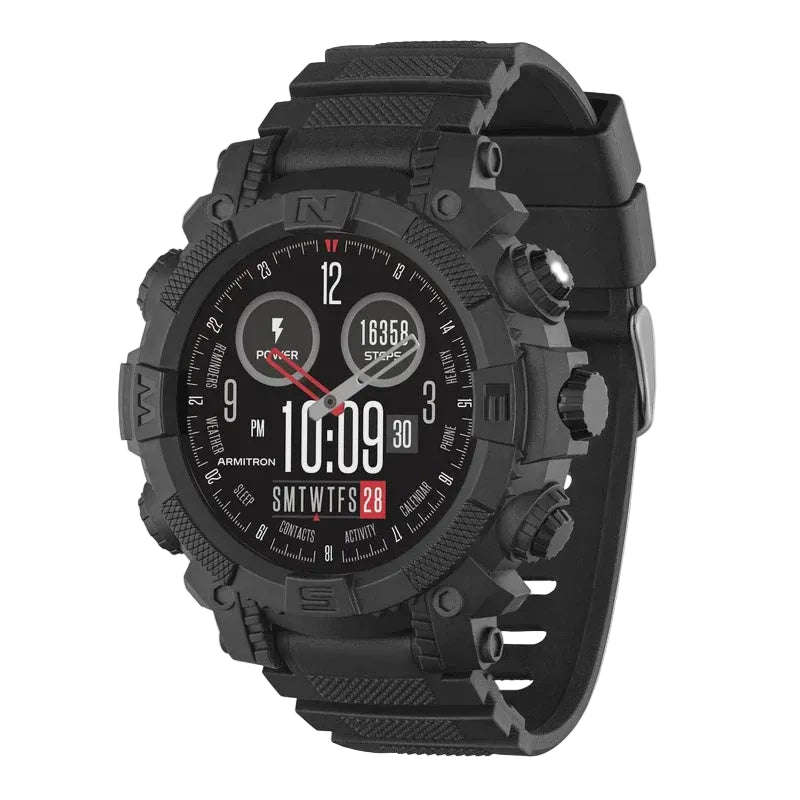 Series 38 Reflex Active Black Silicone Strap Sports Smart Calling Watch-RA38-2204