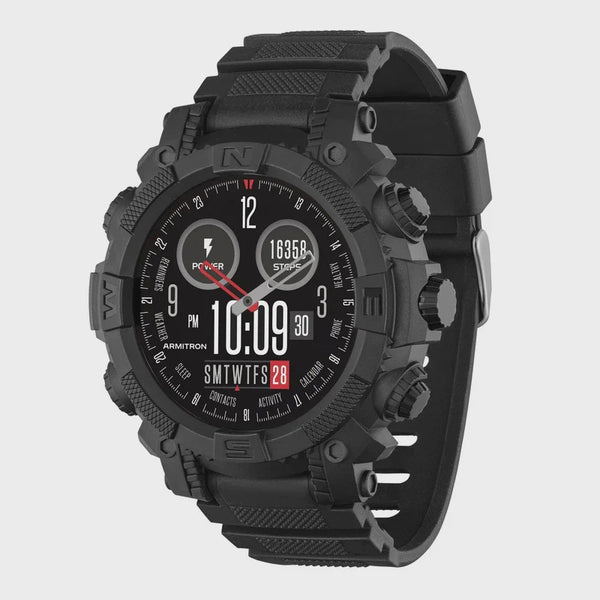 Series 38 Reflex Active Black Silicone Strap Sports Smart Calling Watch-RA38-2204