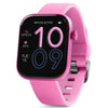 Reflex Active Series 40 RA40-2219 pink AMOLED smartwatch with square aluminium case and pink silicone strap showing digital display