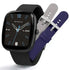 Reflex Active Series 50 black smart calling watch with cushion case and three interchangeable silicone straps in black grey navy blue