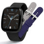 Reflex Active Series 50 black smart calling watch with cushion case and three interchangeable silicone straps in black grey navy blue