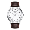 Tissot Classic Dream Quartz watch T129.410.16.013.00, showcasing the 42mm stainless steel case and white Roman numeral dial.