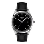 Tissot PR 100 quartz watch with 40 mm steel case and black dial