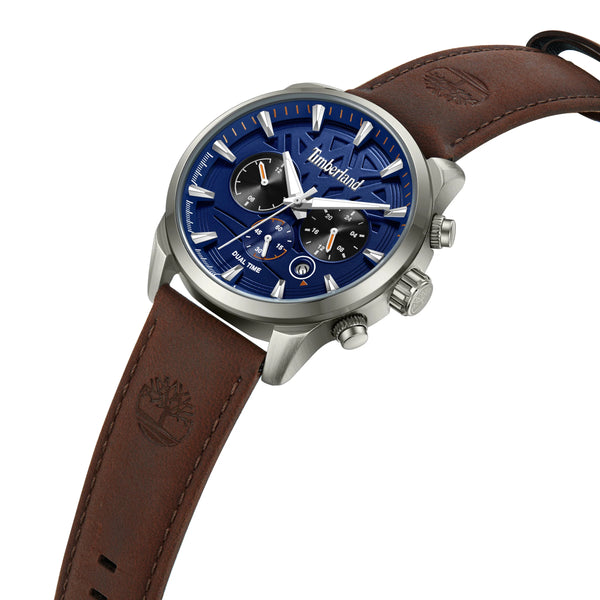 Timberland Henniker II Quartz GMT Blue Dial Stainless Steel Watch (TDWGF0095001)