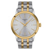 Tissot Classic Dream T129.410.22.031.00 two-tone stainless steel quartz watch with silver sunburst dial and date window