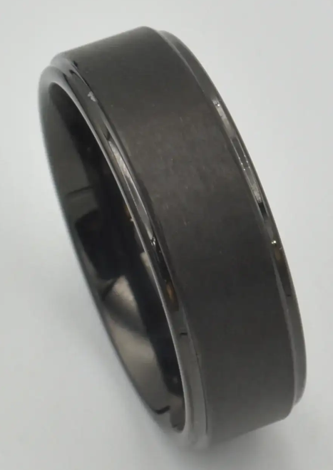 Tungsten Matt Black Brushed Ring