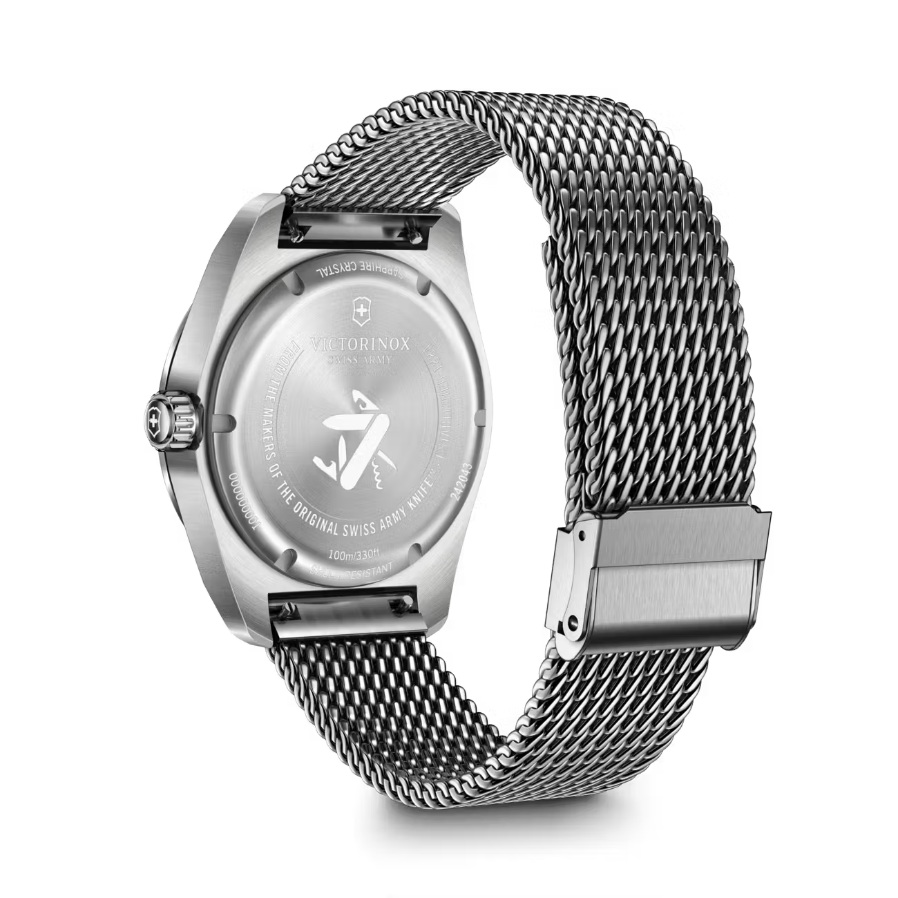 Victorinox Swiss Army 42mm Black Dial Mesh Bracelet Watch VIC242043 - Cassim & Co South Africa