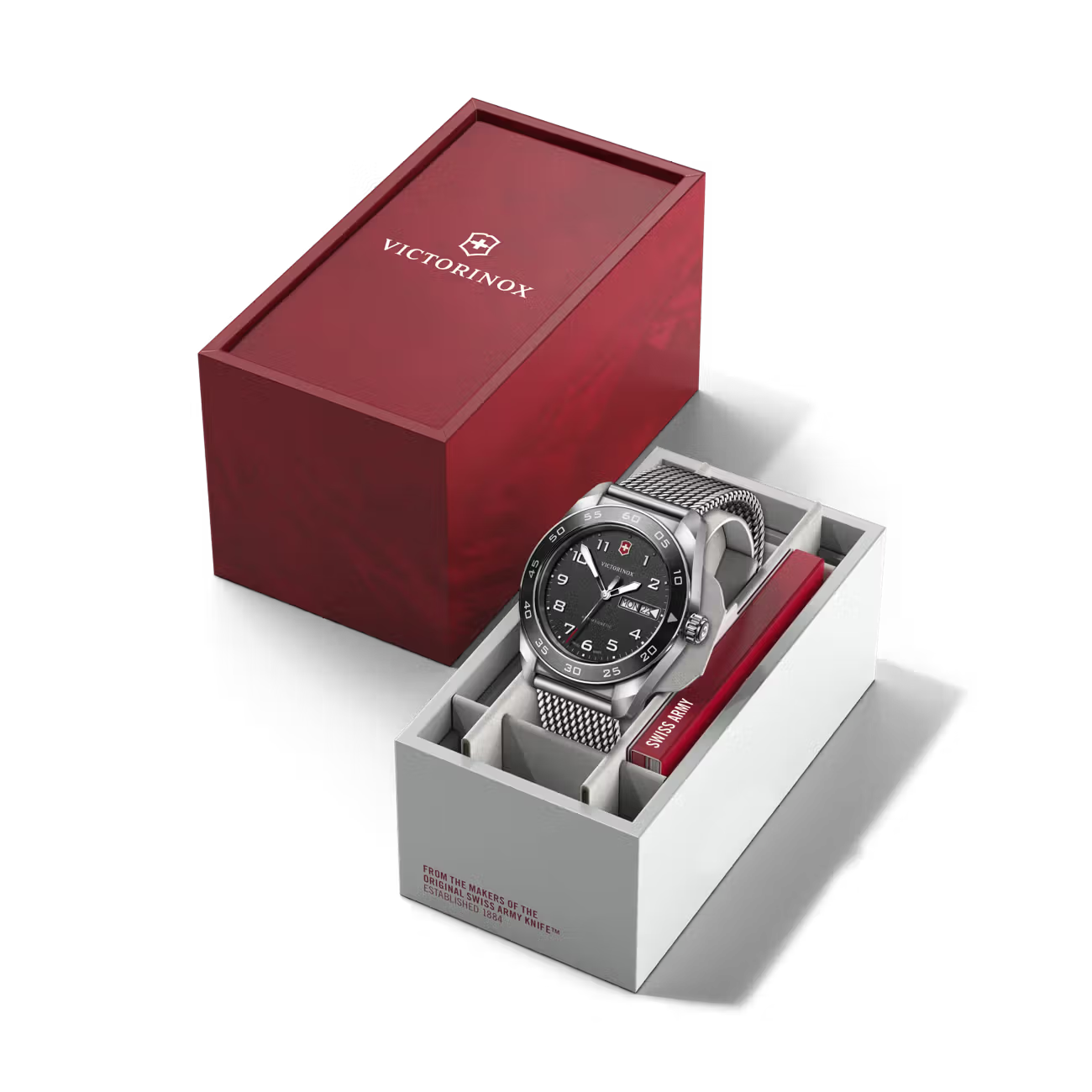 Victorinox Swiss Army 42mm Black Dial Mesh Bracelet Watch VIC242043 - Cassim & Co South Africa