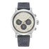 Timberland Pancher TDWGF0028903 multifunction chronograph watch with grey dial, stainless steel case, and grey leather strap