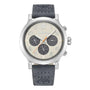 Timberland Pancher TDWGF0028903 multifunction chronograph watch with grey dial, stainless steel case, and grey leather strap