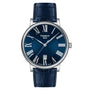 Tissot Carson Premium 40mm blue sunray dial with Roman numerals and date window