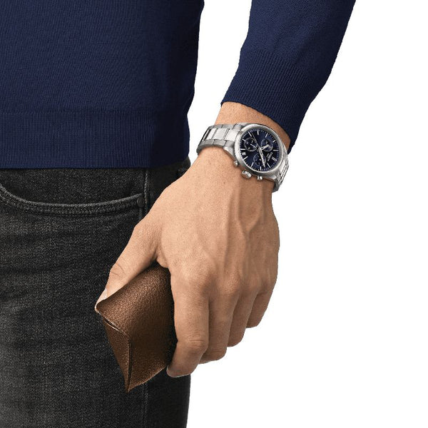 Tissot PR 100 Chronograph Quartz Blue Dial Stainless Steel Watch (T150.417.11.041.00)