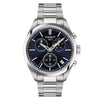 Tissot PR 100 Chronograph blue dial stainless steel Swiss quartz watch with three sub-dials and date function T150.417.11.041.00