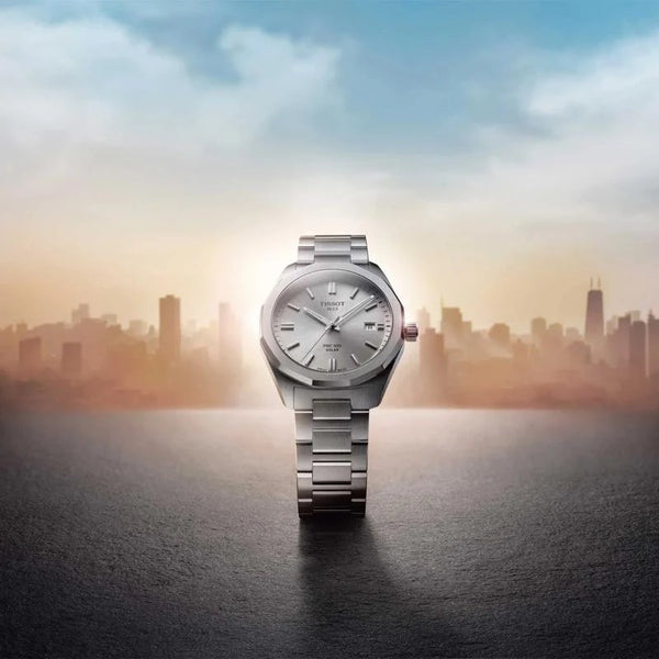 Tissot PRC 100 Solar Quartz 39mm Silver Dial Stainless Steel Watch (T151.422.11.031.00)