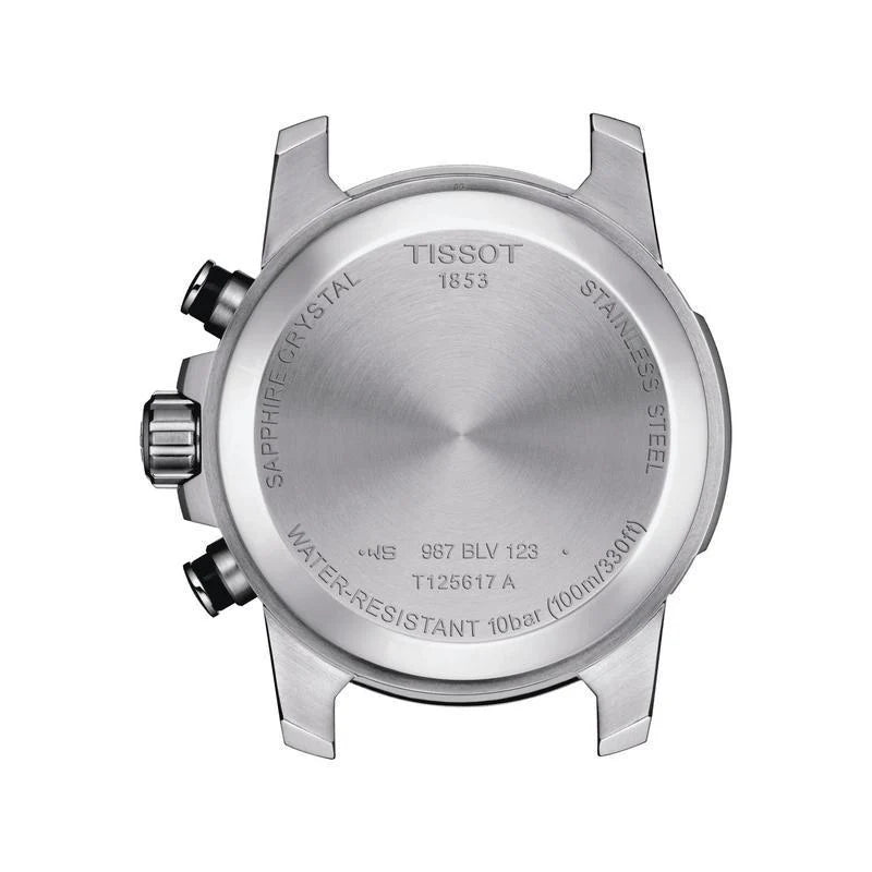 Black aluminium tachymeter bezel and tachymeter scale detail