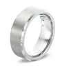 Tungsten Silver Grey Beveled Ring