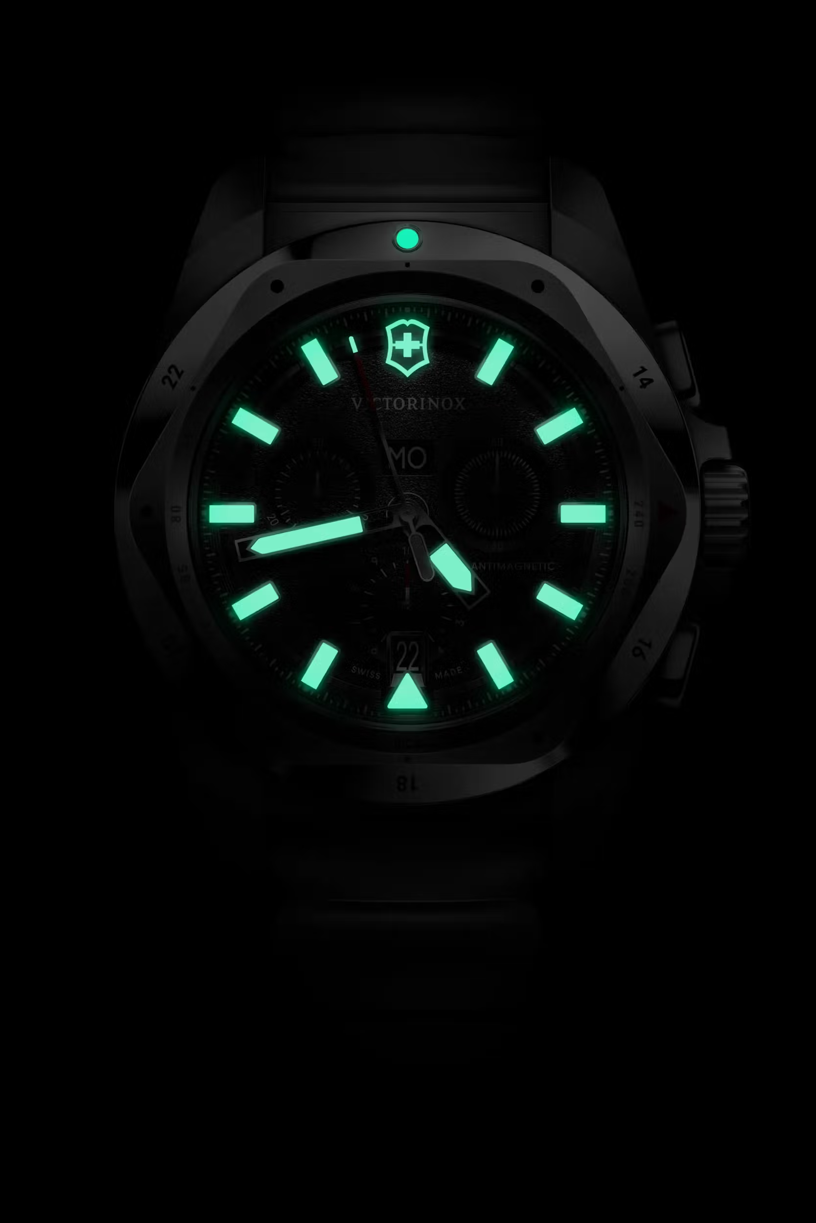 Victorinox I.N.O.X. Chrono Black Dial Rubber Strap Watch VIC241983