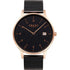 Obaku Chia V298GDVBMB men's watch with black dial and rose gold-tone case