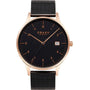 Obaku Chia V298GDVBMB men's watch with black dial and rose gold-tone case