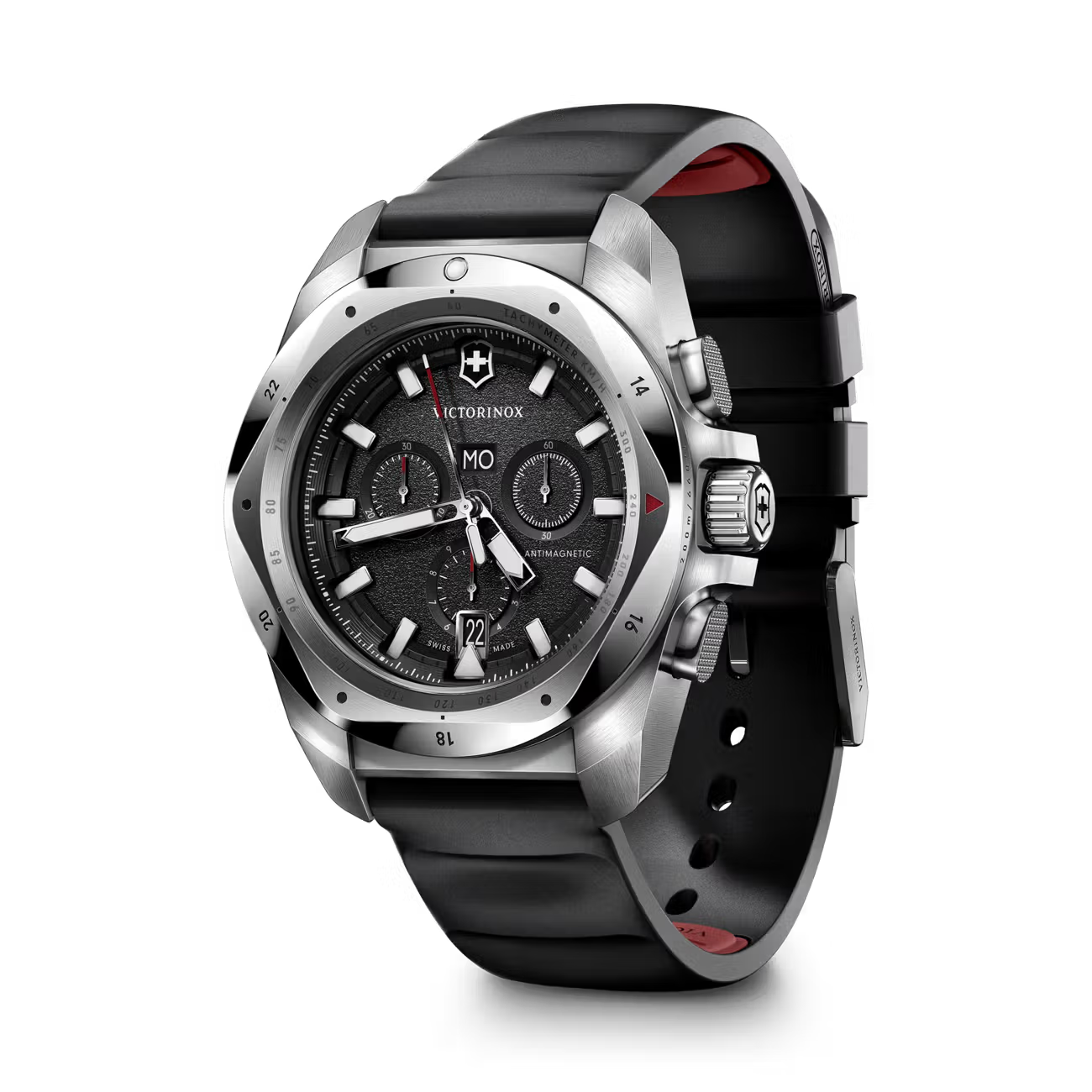 Victorinox I.N.O.X. Chrono Black Dial Rubber Strap Watch VIC241983