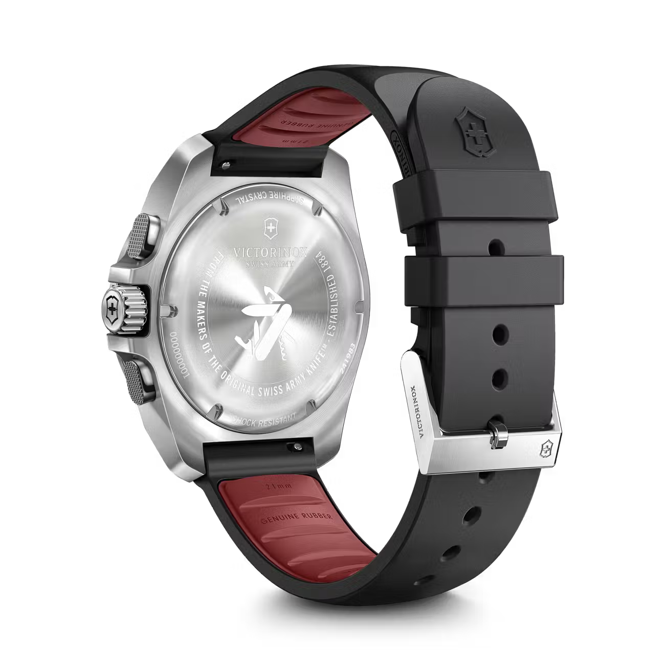 Victorinox I.N.O.X. Chrono Black Dial Rubber Strap Watch VIC241983
