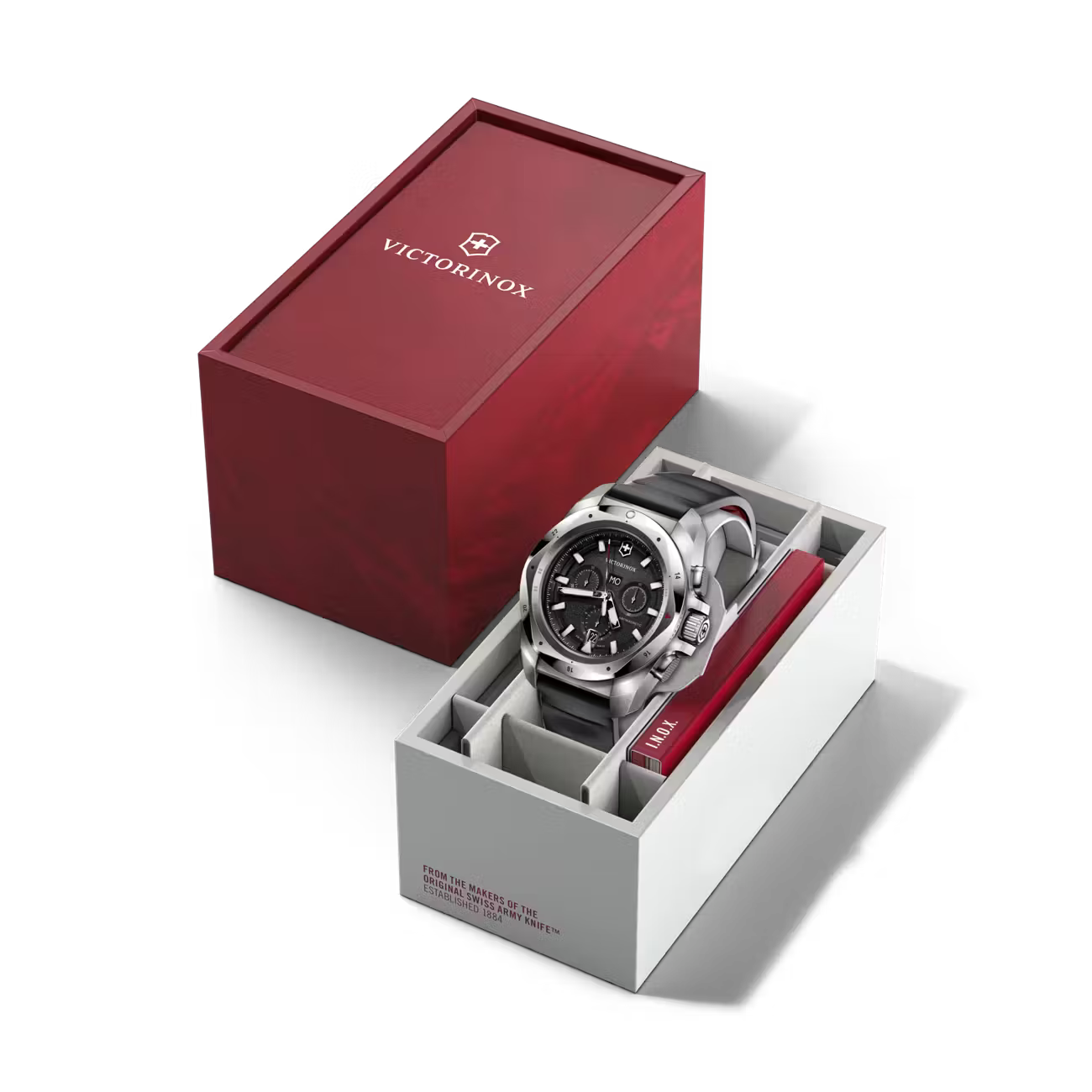 Victorinox I.N.O.X. Chrono Black Dial Rubber Strap Watch VIC241983