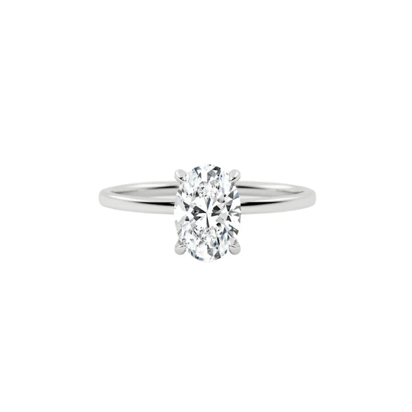 9ct White Gold 2ct Oval Lab Grown Diamond Ring