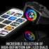 Side profile of 36mm stainless steel smartwatch case and mesh band