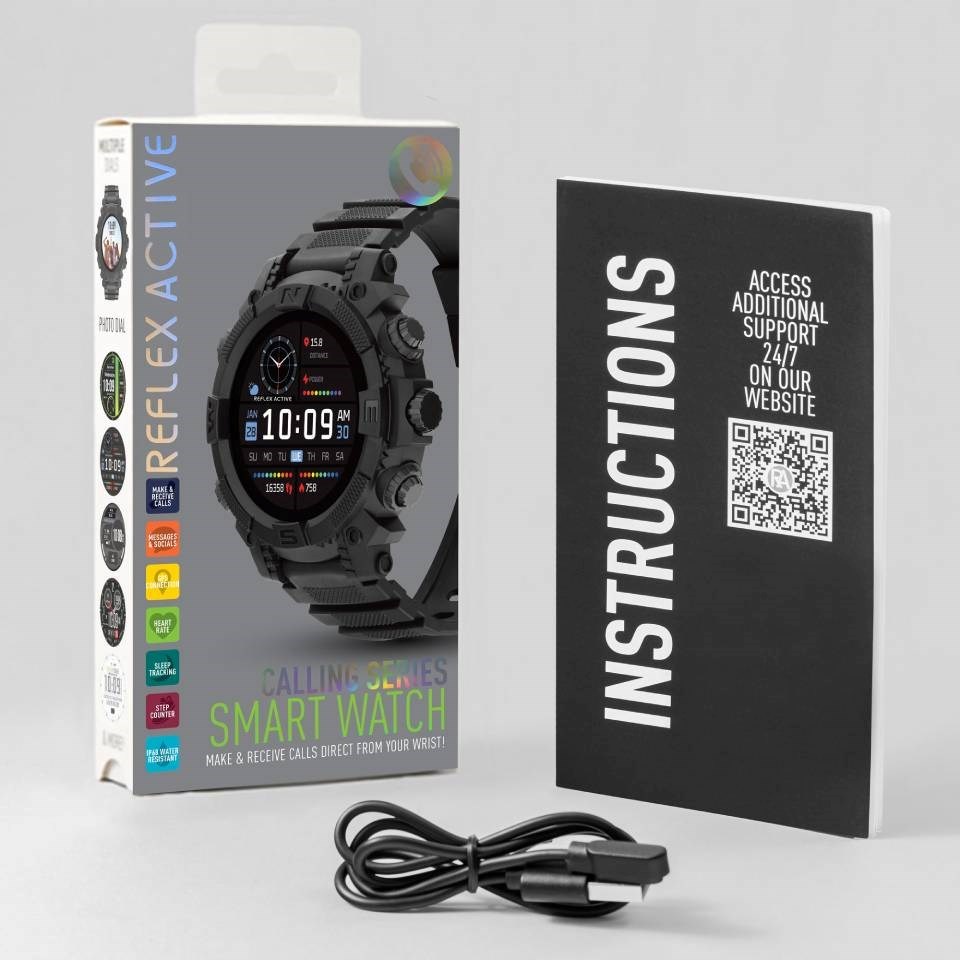 Series 38 Reflex Active Black Silicone Strap Sports Smart Calling Watch-RA38-2204 - Cassim & Co South Africa