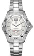 TAG Heuer Aquaracer WAF1011 white dial stainless steel dive watch with Grande Date complication and rotating bezel
