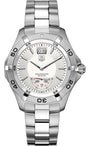 TAG Heuer Aquaracer WAF1011 white dial stainless steel dive watch with Grande Date complication and rotating bezel