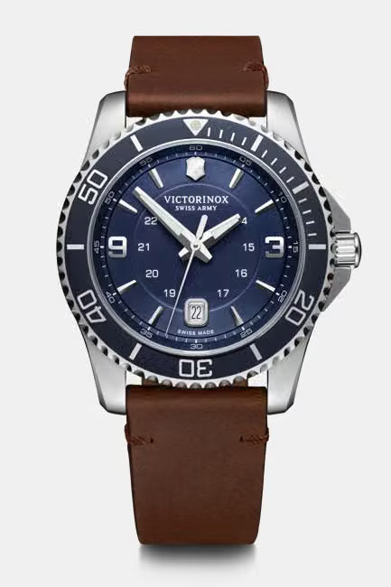 Victorinox Maverick Quartz Blue Dial Stainless Steel Watch 34mm (241609)