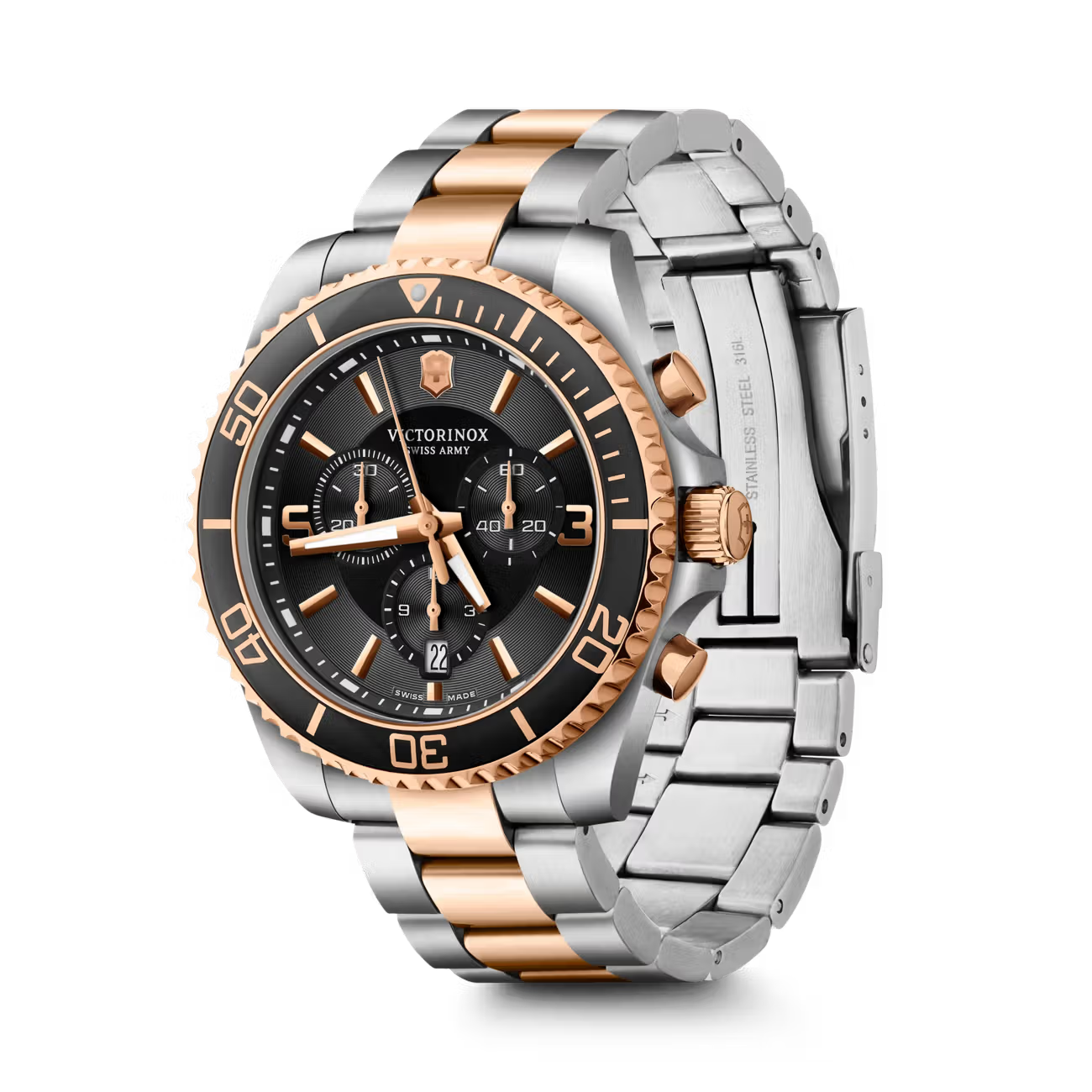 Victorinox Maverick Chronograph 43mm Black Two-Tone Watch VIC241952