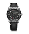 Victorinox Swiss Army Leather Strap Black Dial Automatic 242044 100M Men's Watch