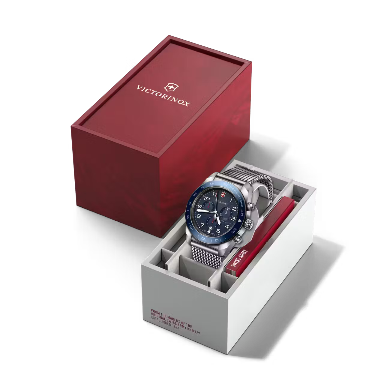Victorinox Swiss Army Chrono 42mm Blue Dial Mesh Watch VIC242049 - Cassim & Co South Africa
