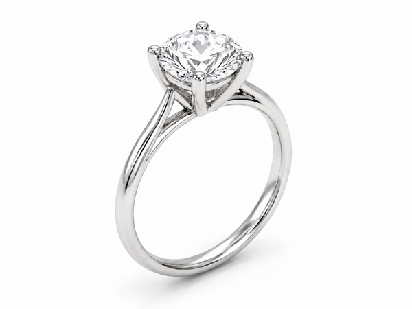 9ct White Gold 2.00ct Round Lab Grown Diamond Solitaire Engagement Ring (LR41)
